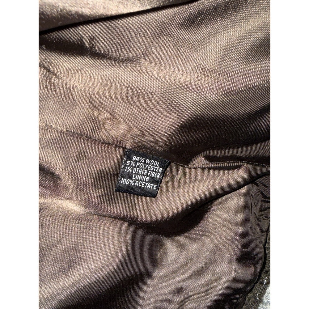 Vintage Linda Allard Ellen Tracy Wool Tweed Blazer Womens 16 Brown Plaid - Picture 5 of 11